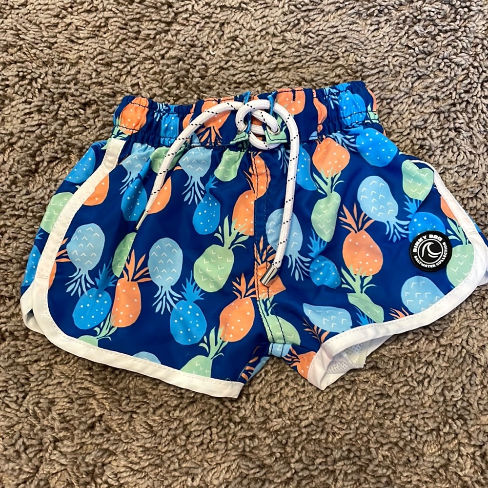 Binky bro pineapple swim trunks